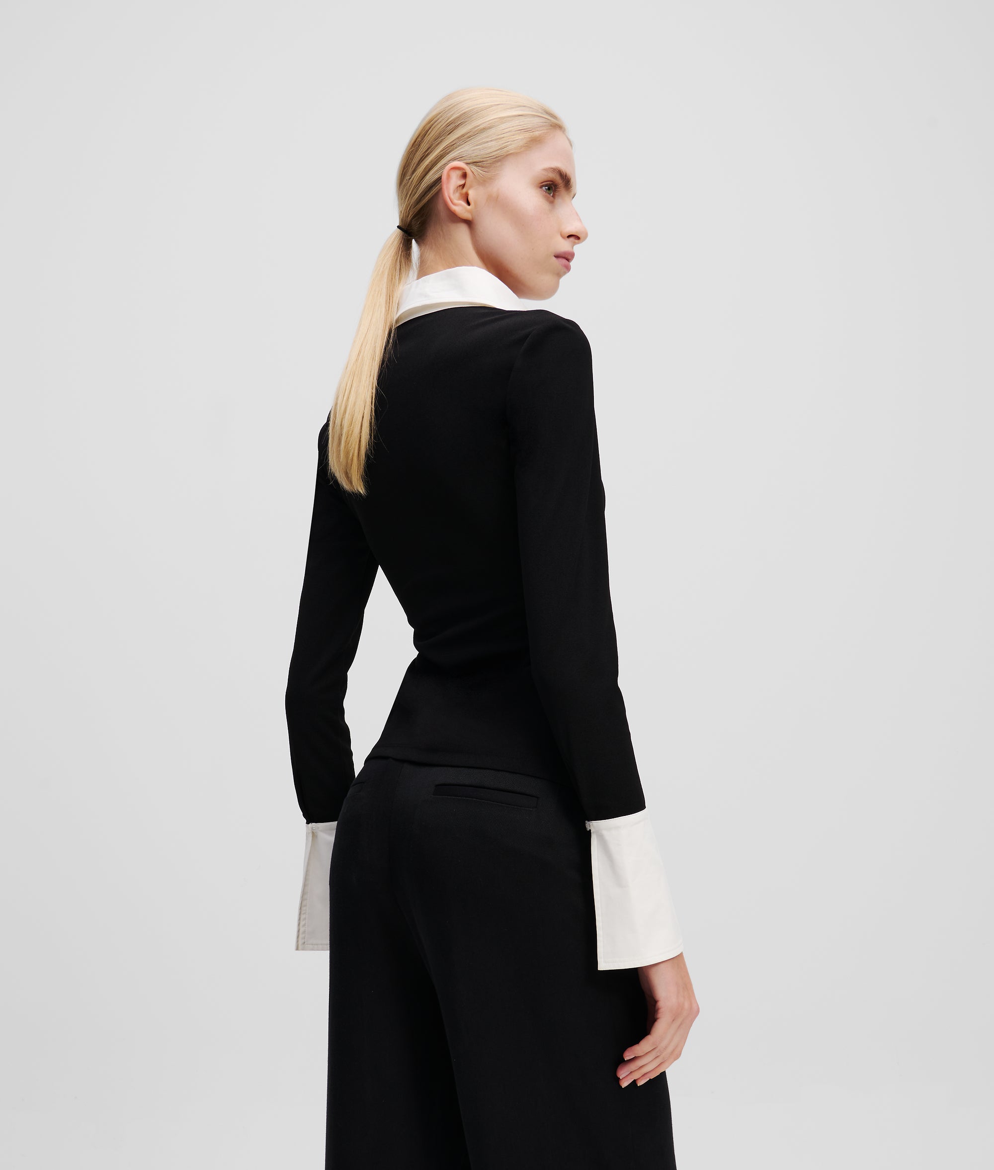 KARL ESSENTIAL LONG-SLEEVED POLO SHIRT - Image 3