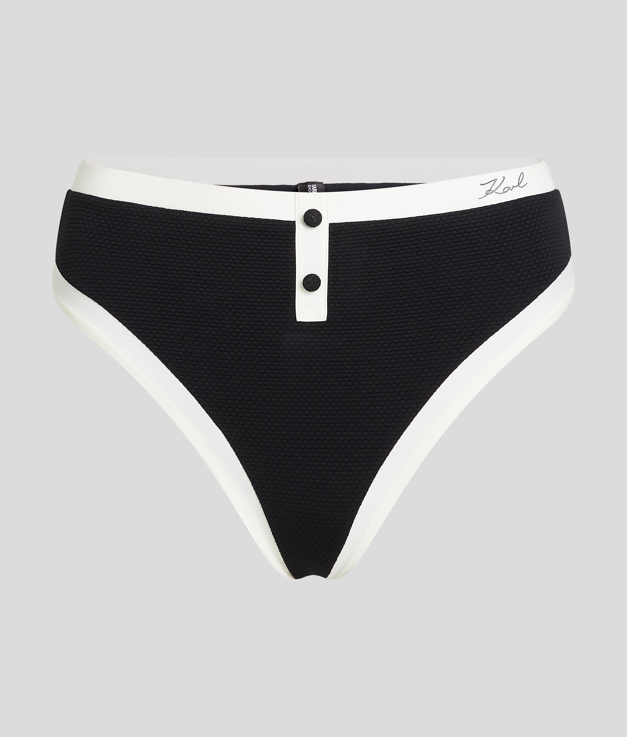 MONOCHROME HIGH-WAIST BIKINI BOTTOMS