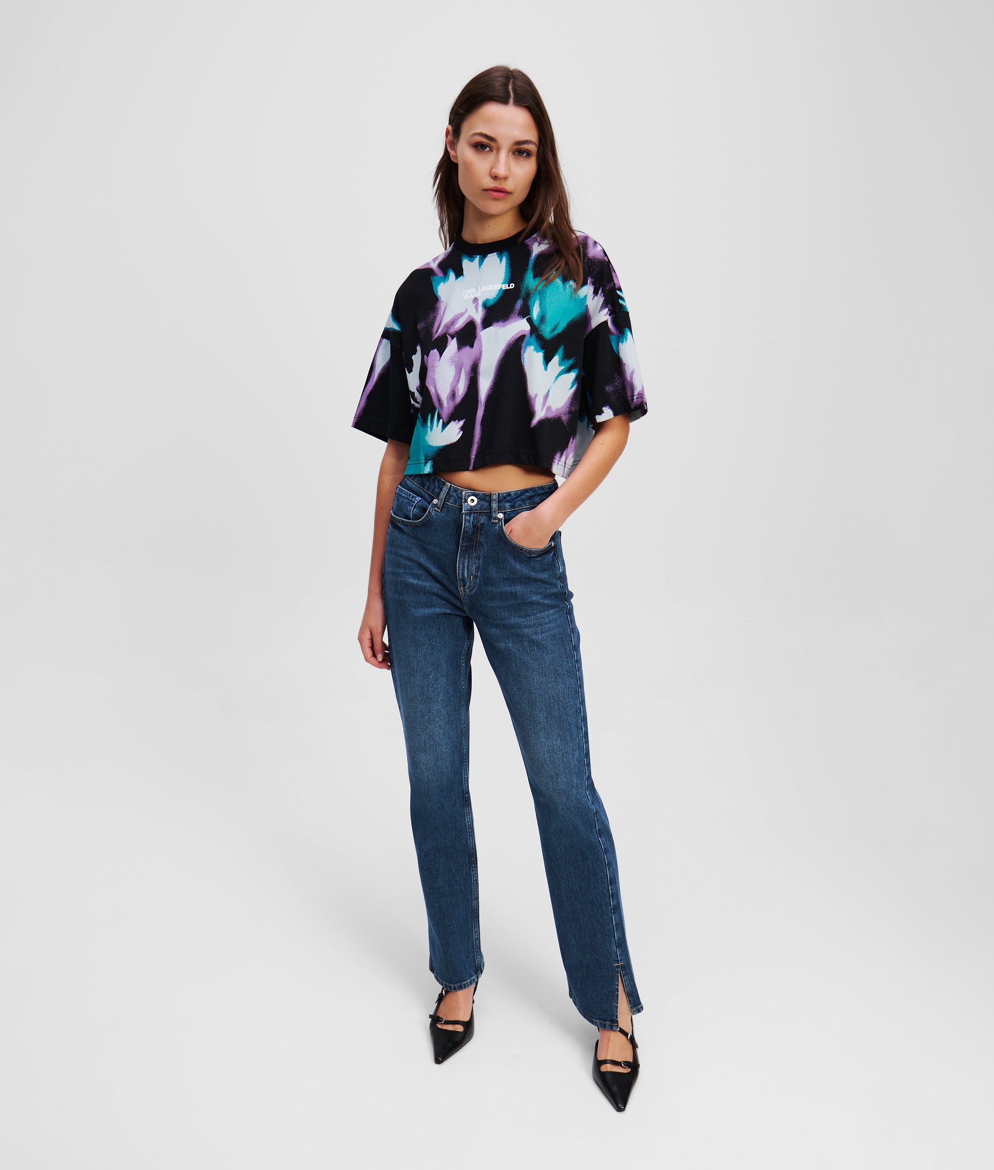 SPLIT-HEM HIGH-RISE STRAIGHT JEANS - Image 4