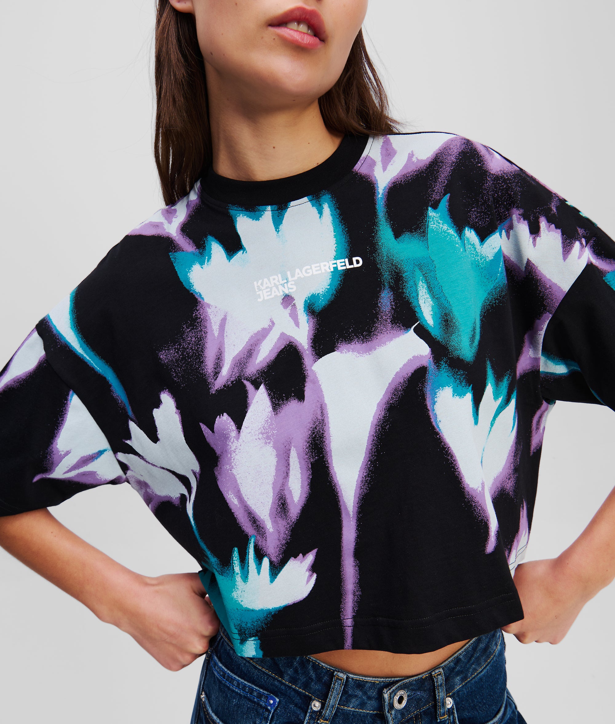 FLORAL-PRINT CROPPED T-SHIRT - Image 3