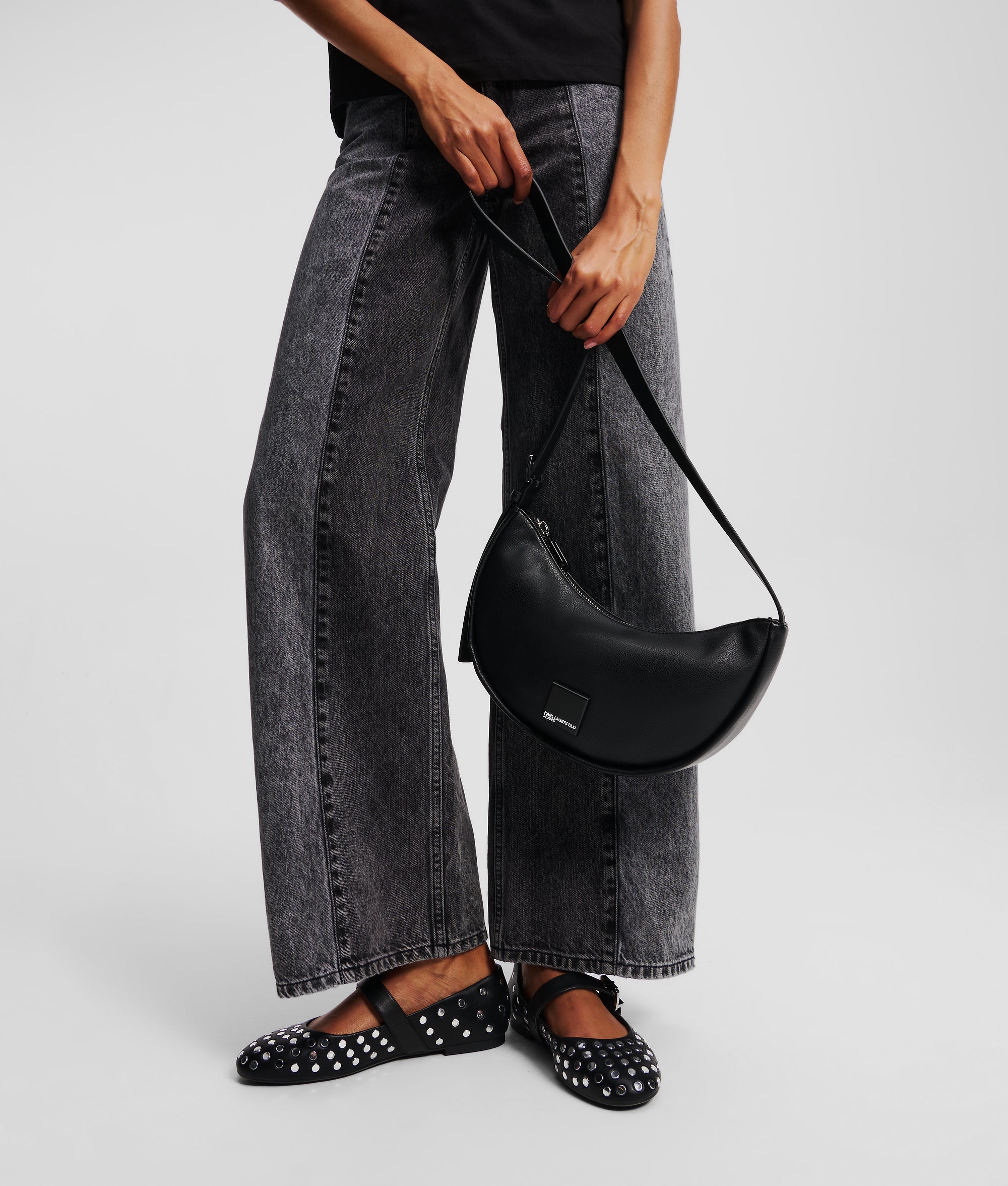 KLJ BOX LOGO SOFT HALF-MOON SHOULDER BAG - Image 2