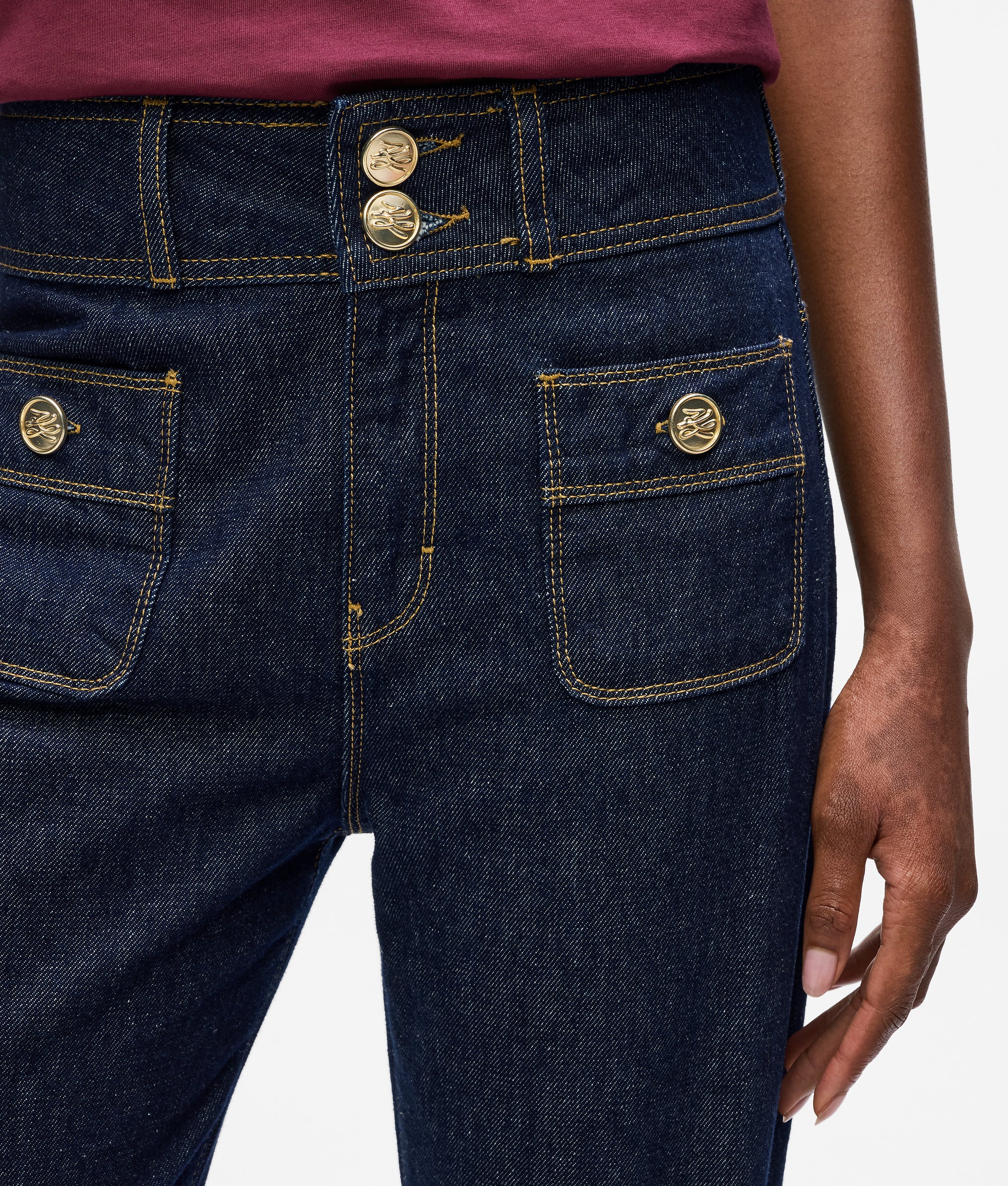 Button-detail straight jeans - Image 2