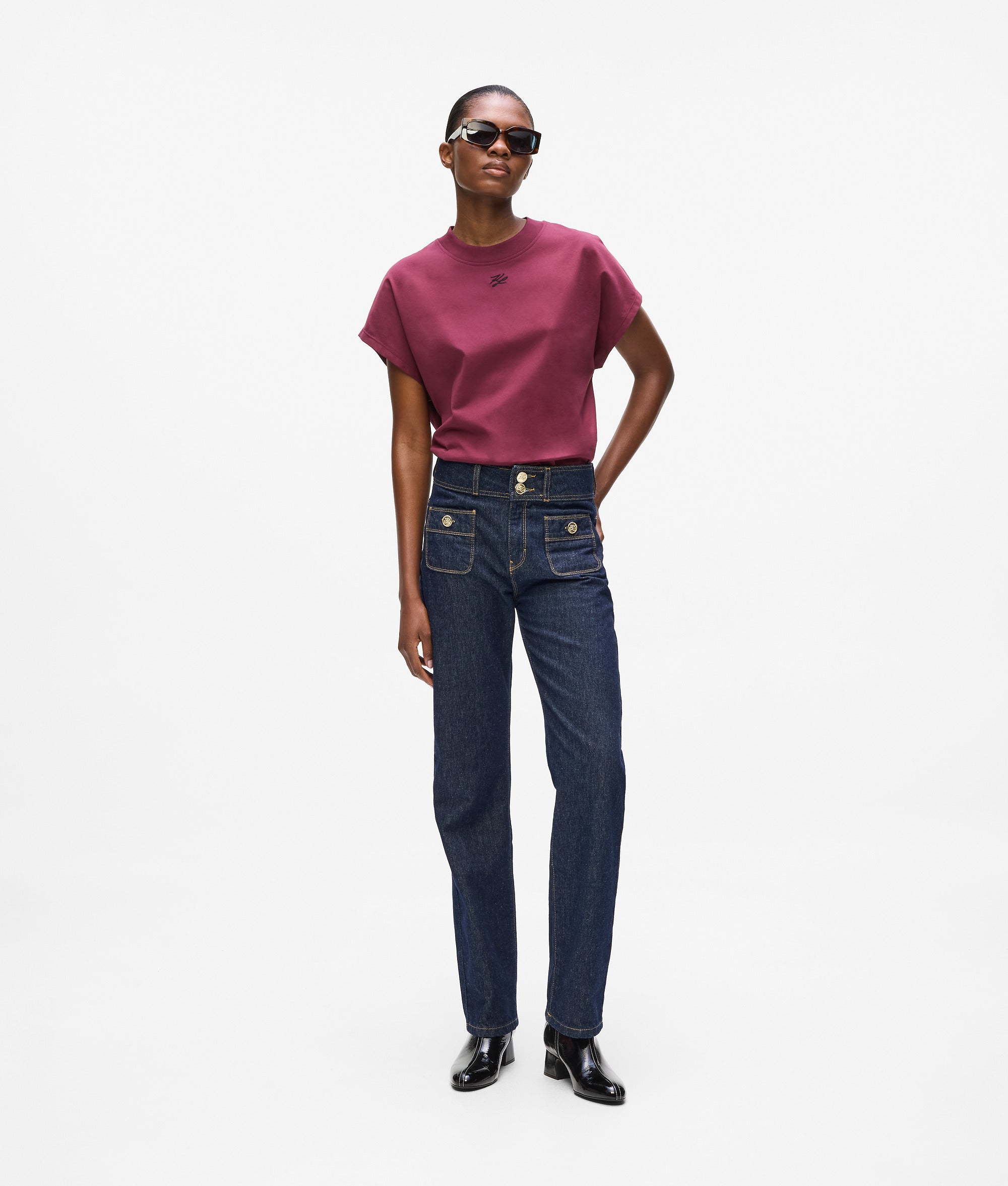 Button-detail straight jeans - Image 4