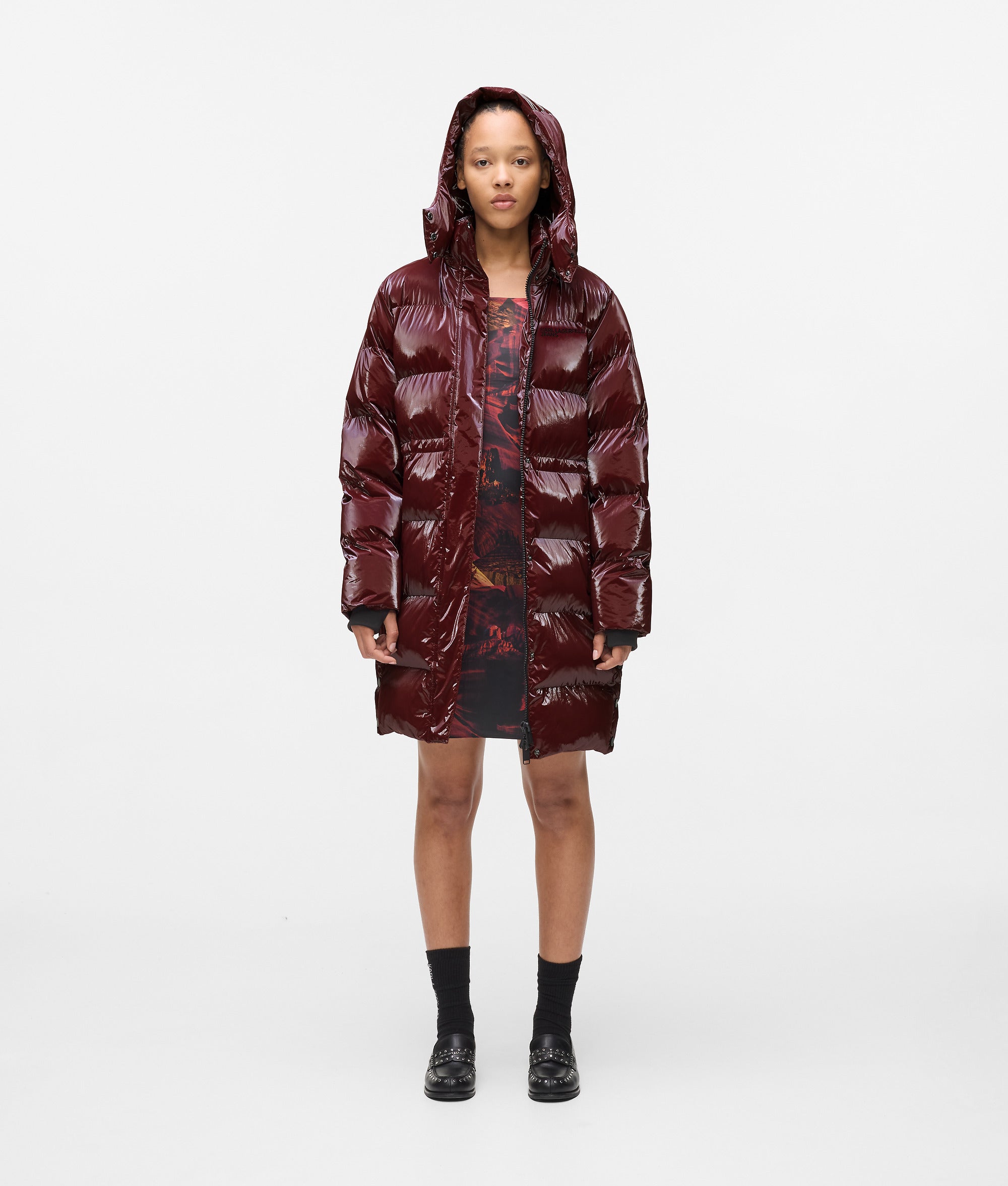 Long pearlised puffer jacket - Image 4