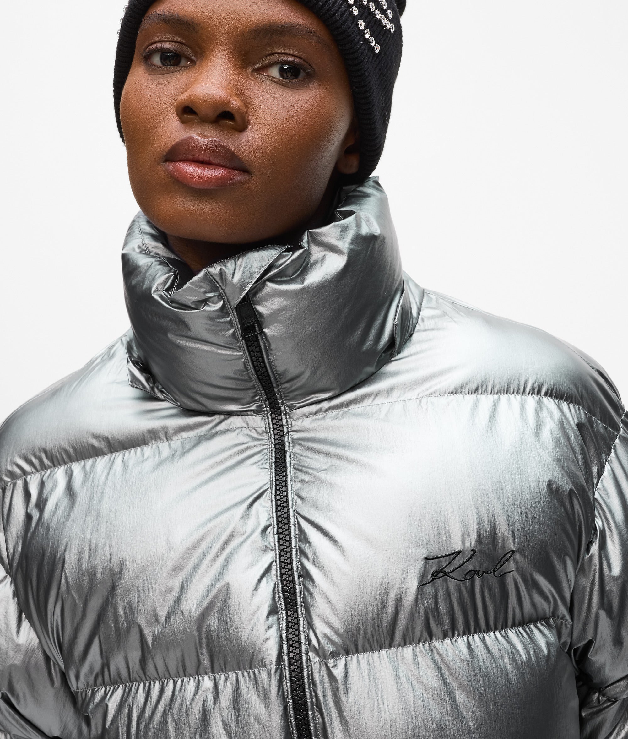 Metallic puffer jacket - Image 2