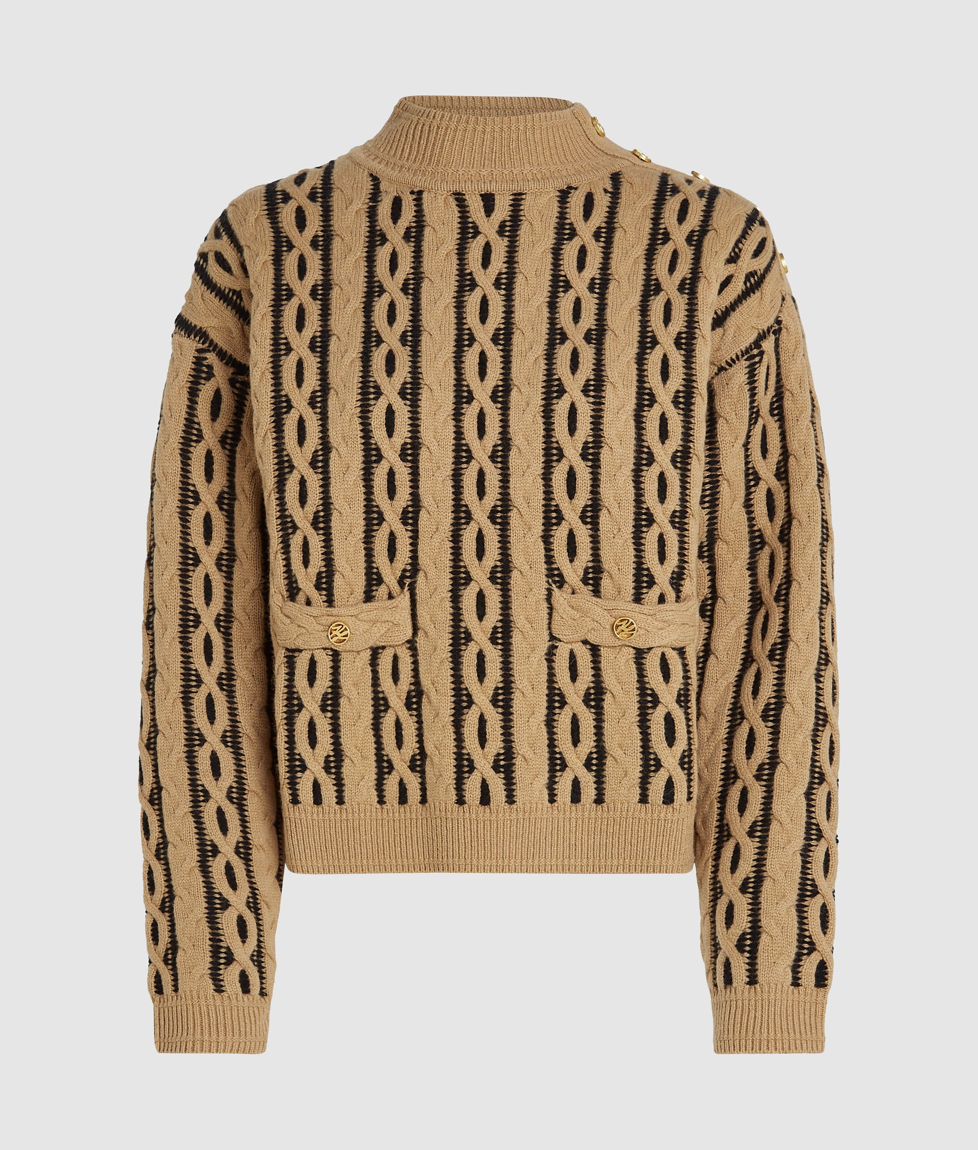 Cable knit mock neck sweater - Image 5