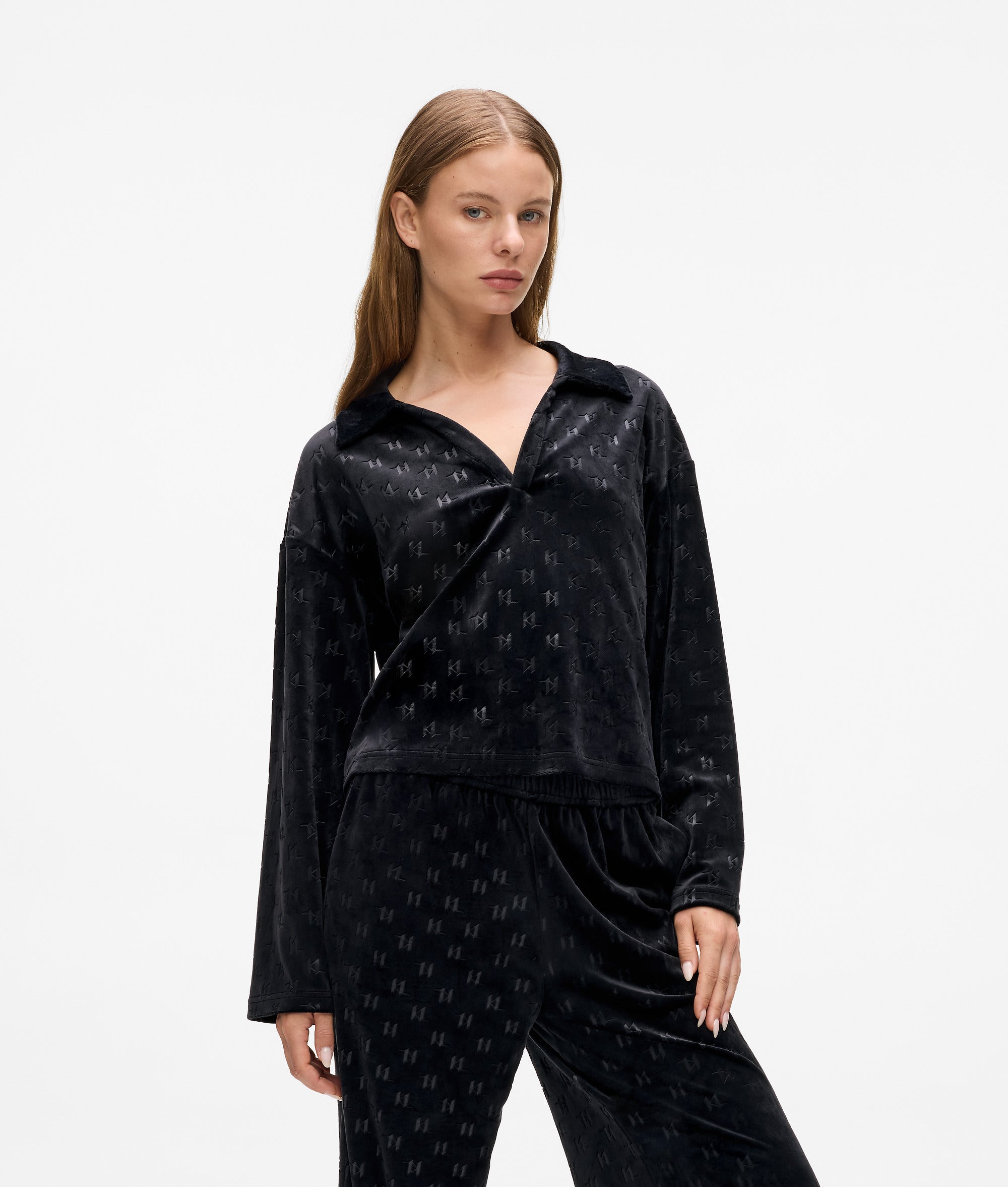 Monogram lounge polo shirt