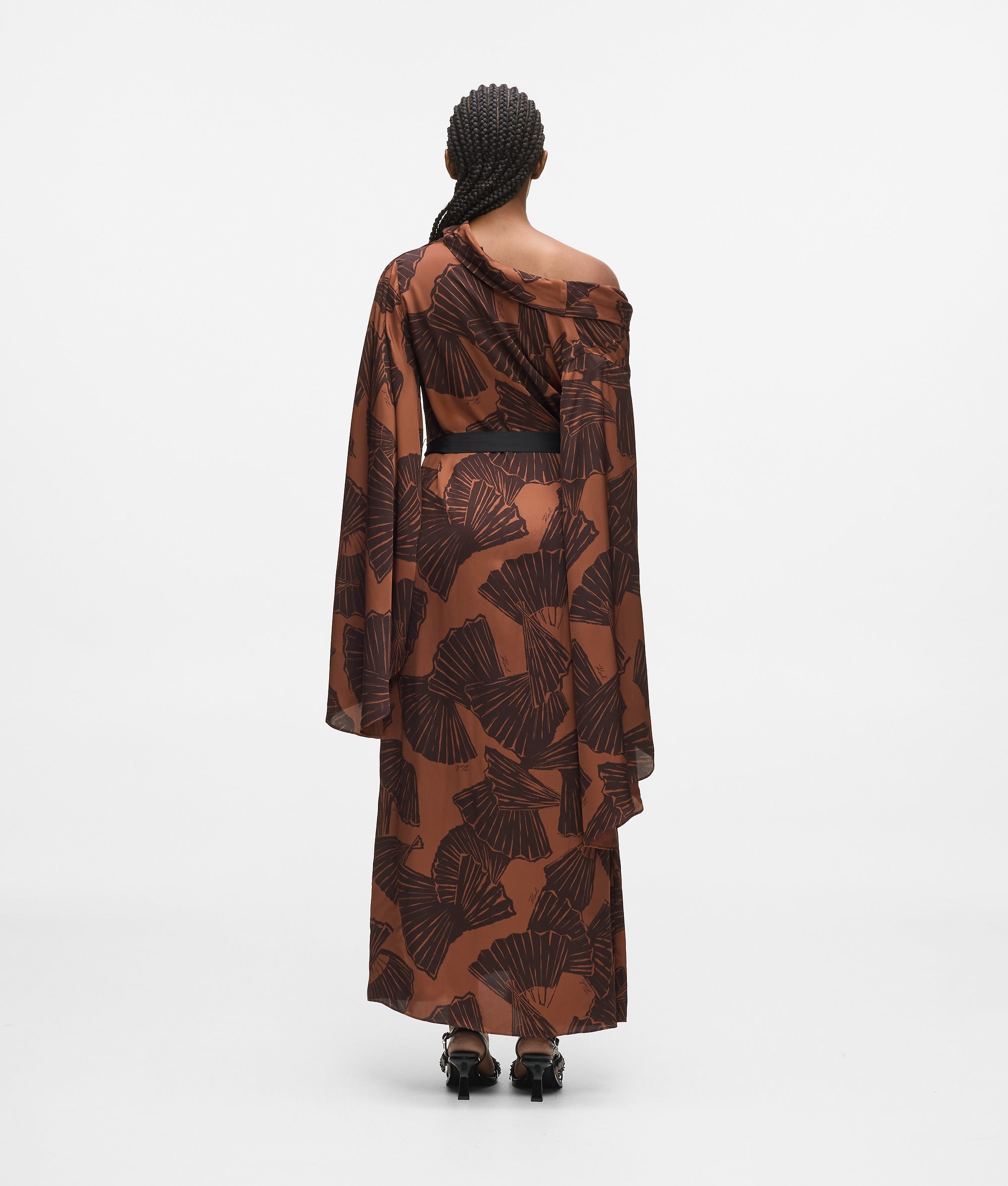 Fan print kaftan dress - Image 3