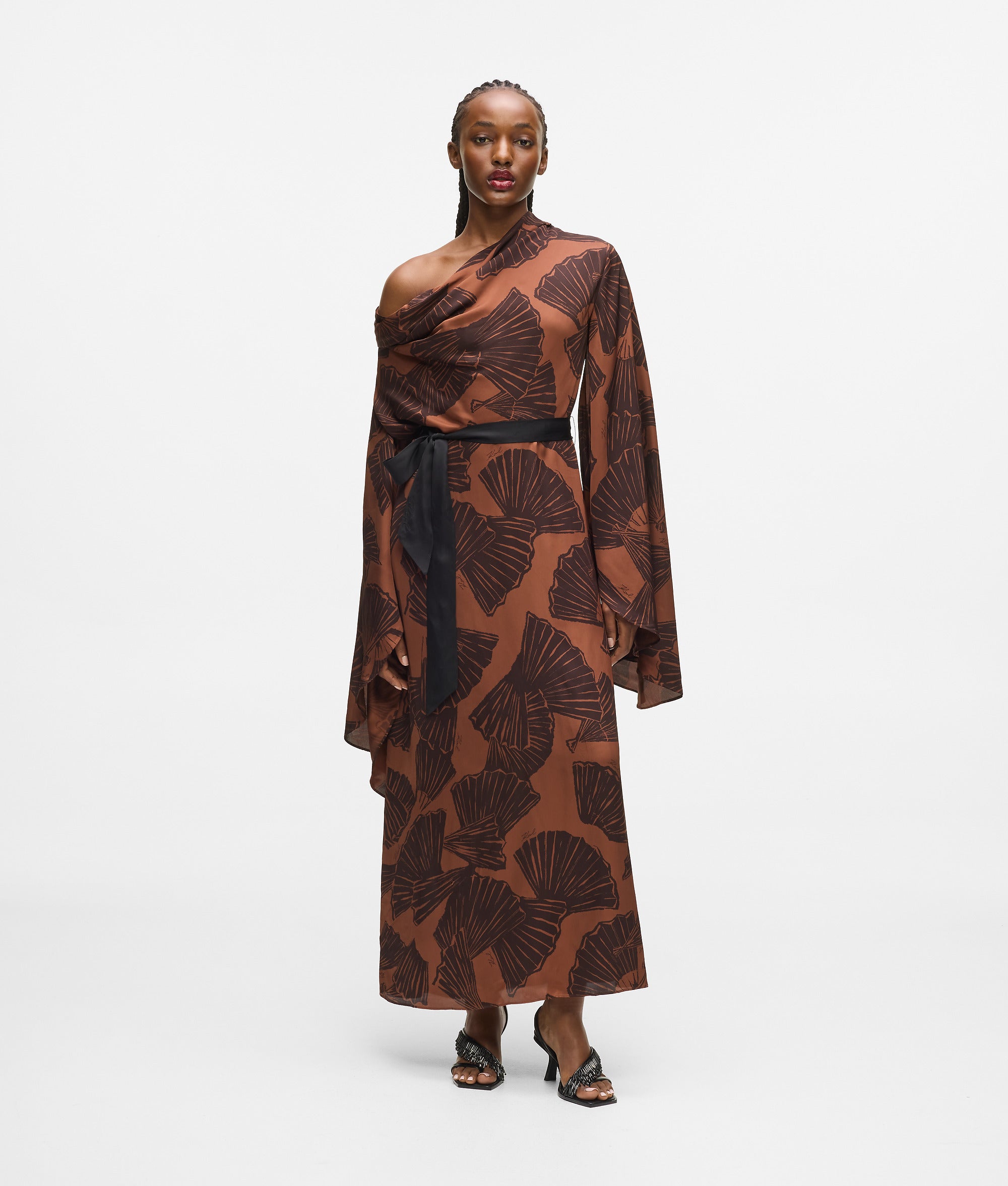 Fan print kaftan dress - Image 4