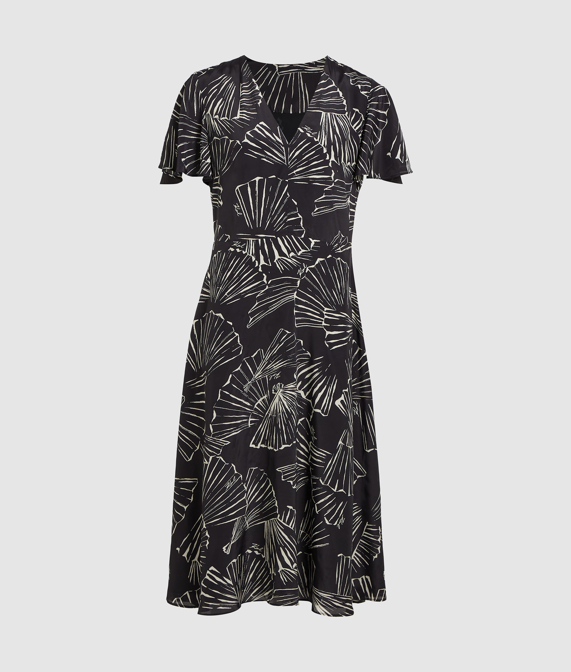 Fan print V-neck dress - Image 5