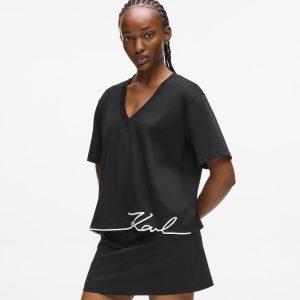 Signature hem V-neck T-shirt