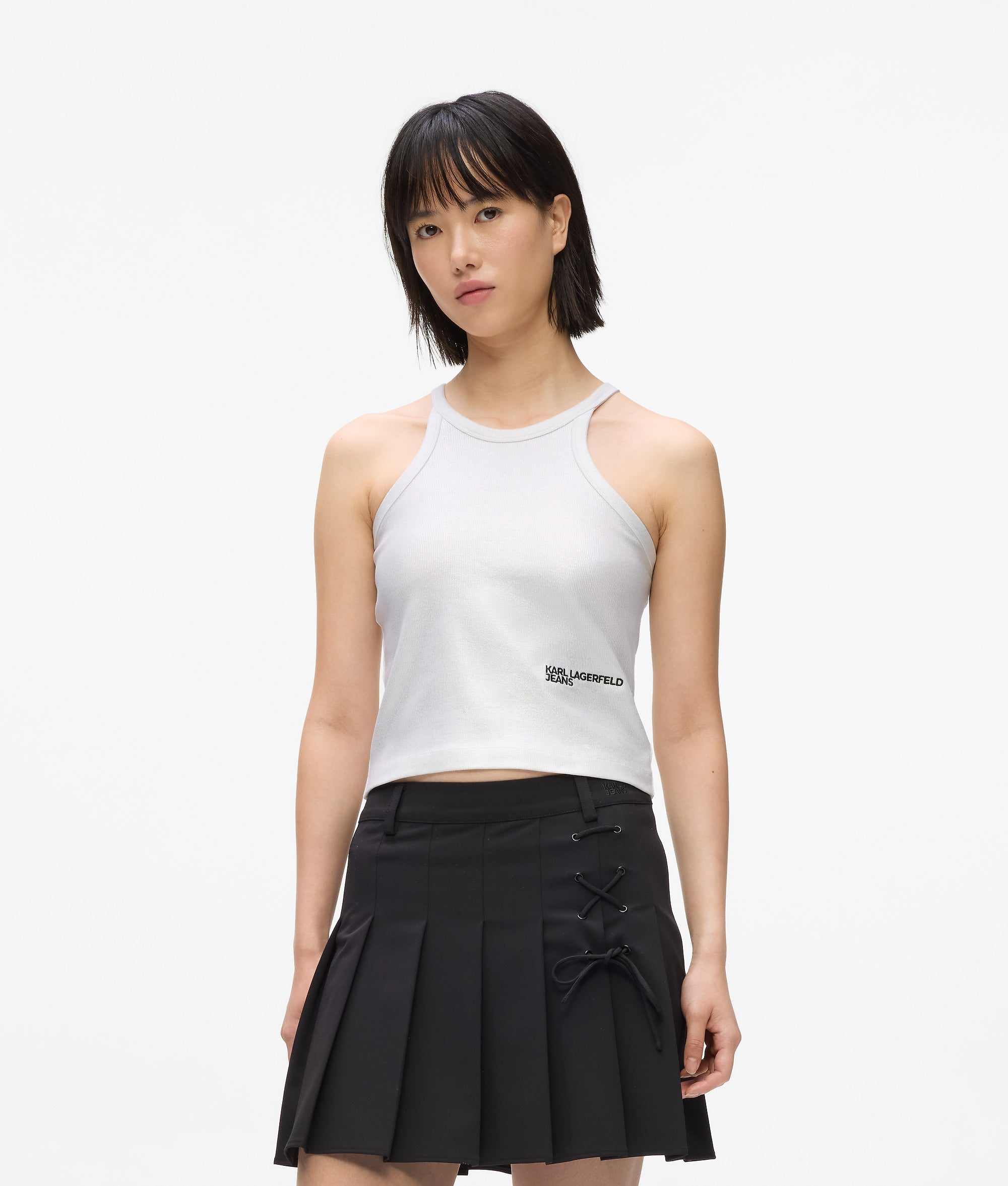 Coated ribbed tank top