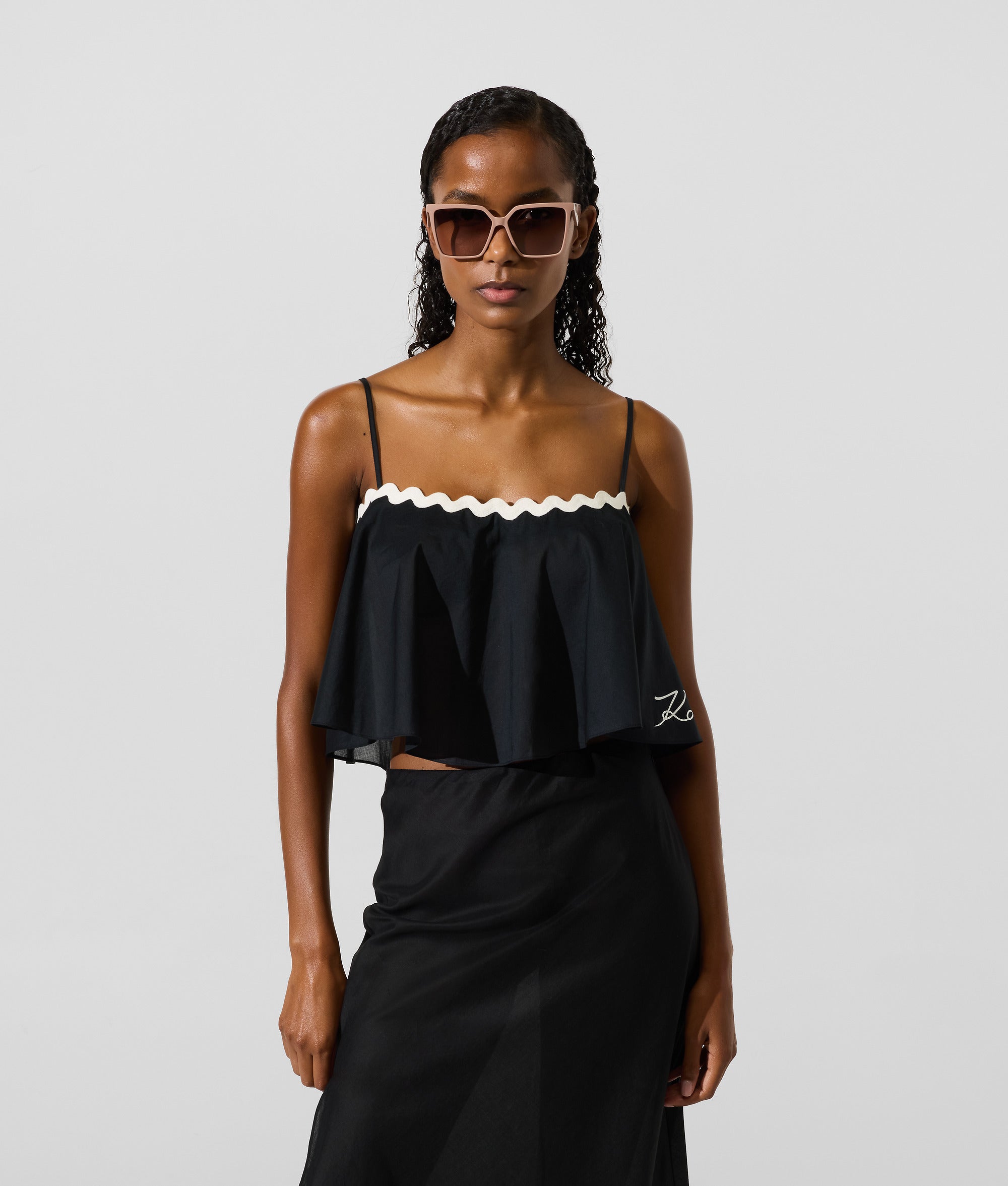 Scallop beach cropped top