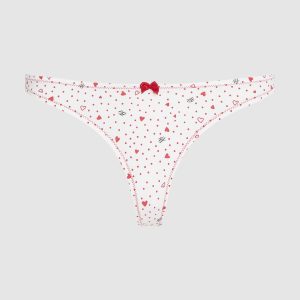 Heart print thong