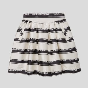 GIRLS STRIPED LOGO SKIRT