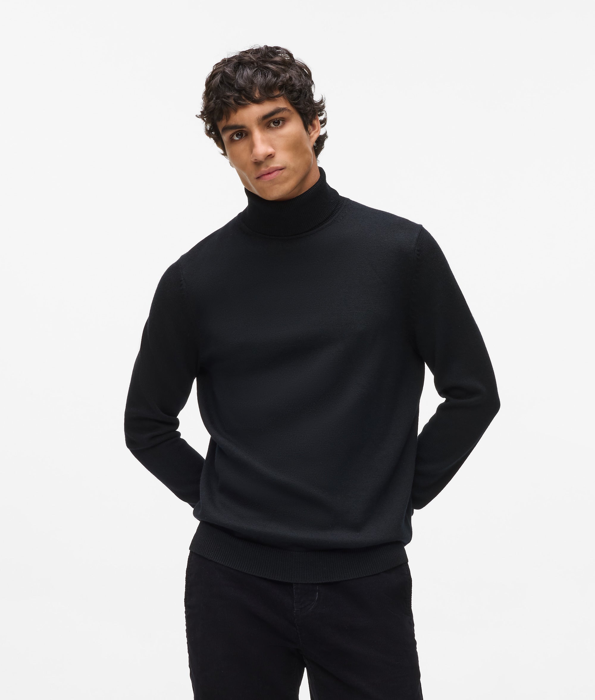 Monogram pin rollneck sweater