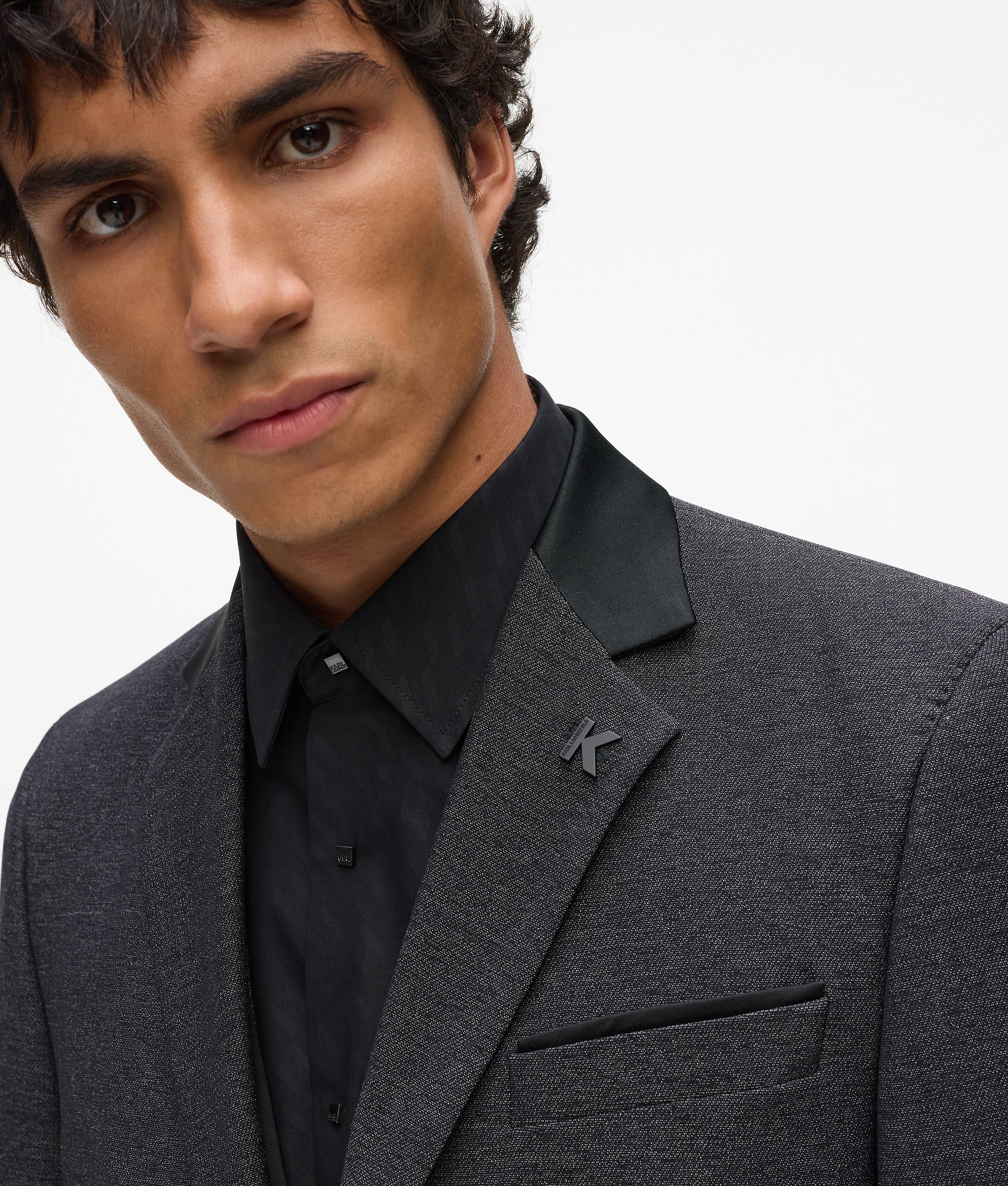 Satin collar blazer - Image 2