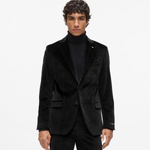 Wool-blend tailored blazer