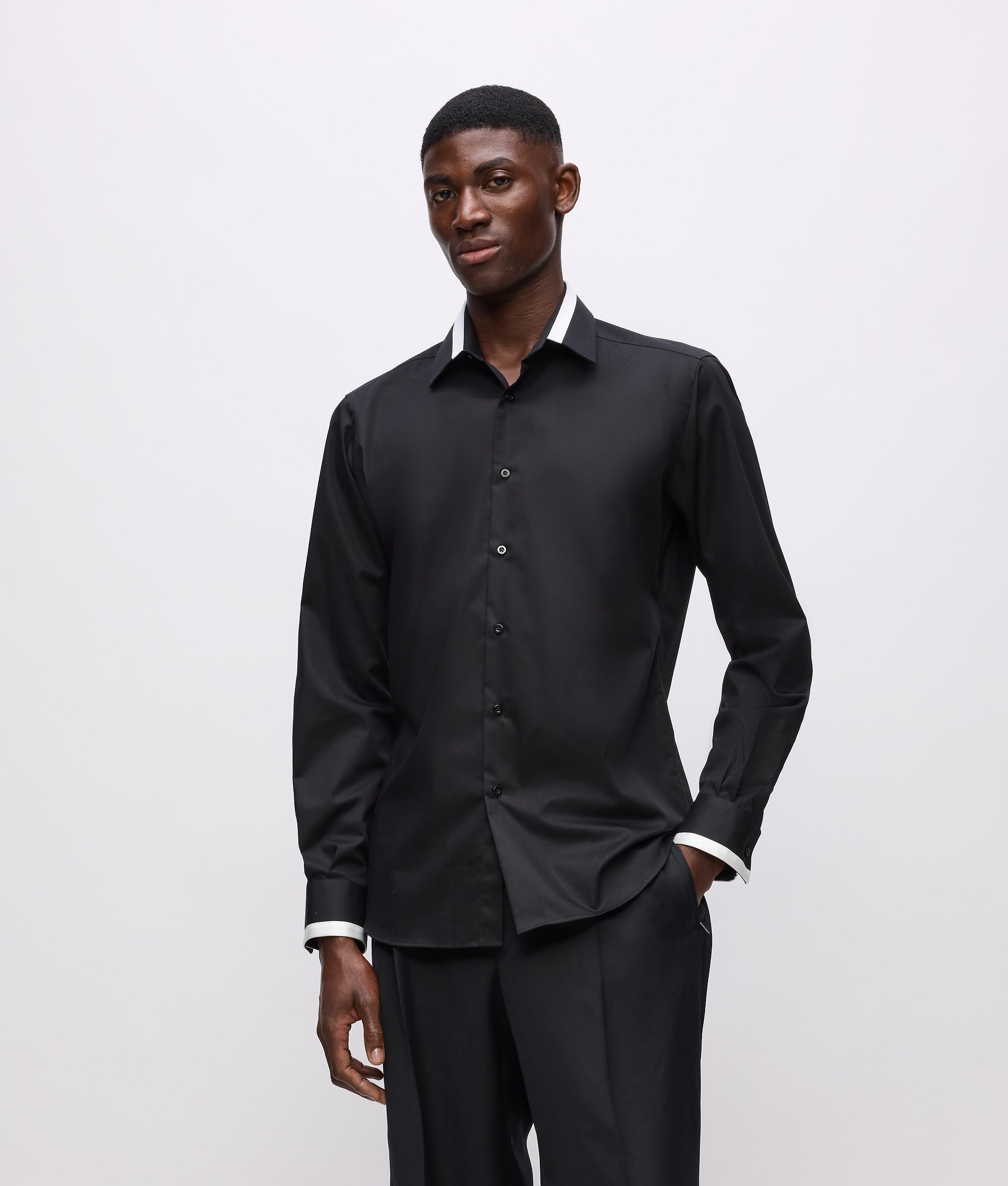 KL Studio contrast piping shirt